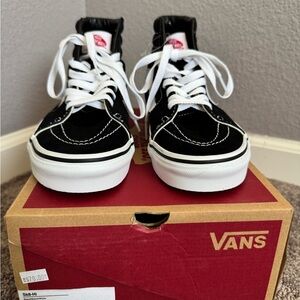 Vans Black and White Sk8-Hi Sneakers